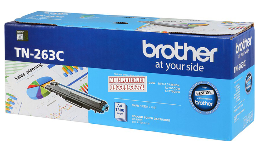 Mực máy in Brother TN-263C chính hãng màu xanh