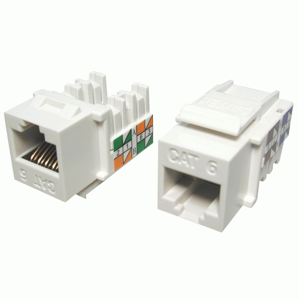 Ổ cắm mạng Dintek Cat6 90degree 110 Style RJ45 Jack (1305-04012)