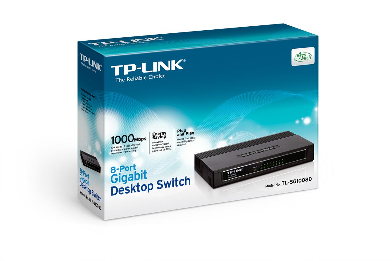 Switch TP-Link TL-SG1008D, Loại để bàn 8 cổng tốc độ Gigabit