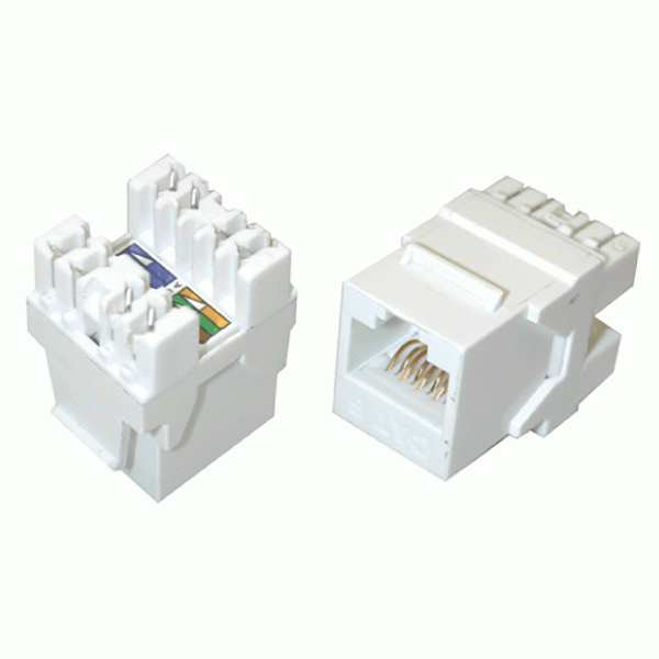 Ổ cắm mạng Dintek Cat6 180degree 110 Style RJ45 Jack (1305-04013)